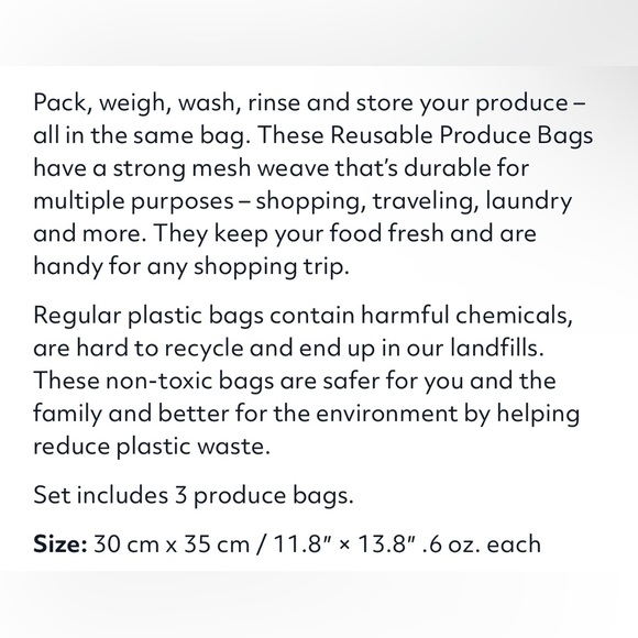 Norwex Reusable Produce Bags - Set of 3 - Picture 3 of 5